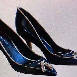 Agl Black Pointed Tassel Trim Pumps